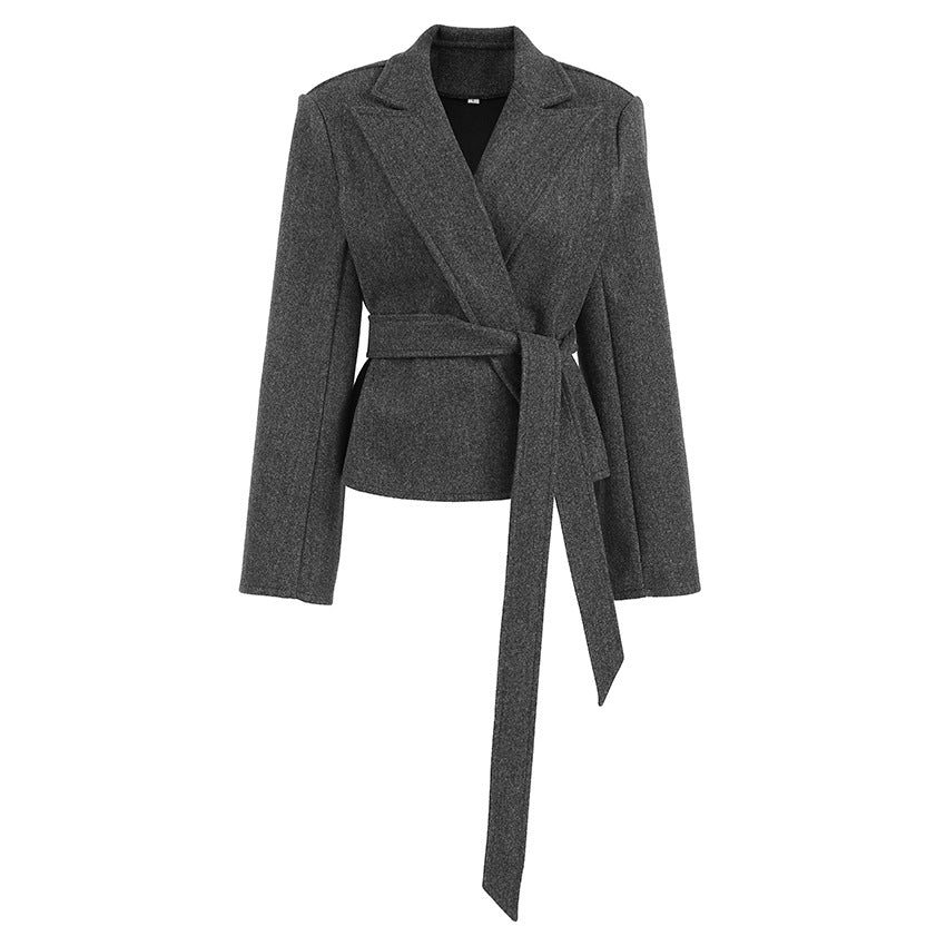 Blazer court AMBRE taille lacée à manches longues