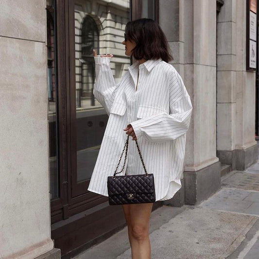 Chemise ample LENA décontractée à manches longues