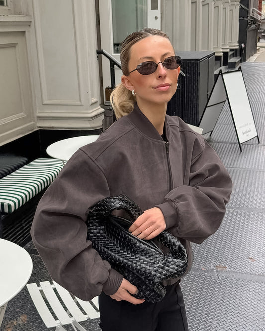 Manteau TATIANA ample à manches longues en daim