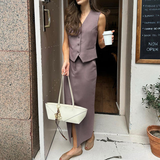 Ensemble EMMA- Jupe fluide & et top sans manches