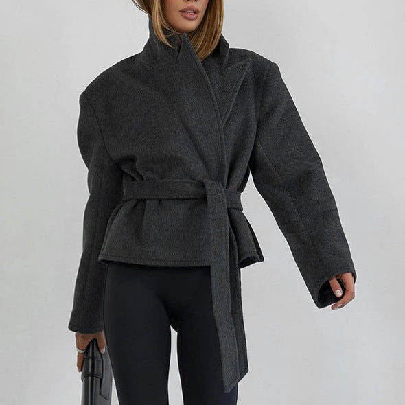 Blazer court AMBRE taille lacée à manches longues