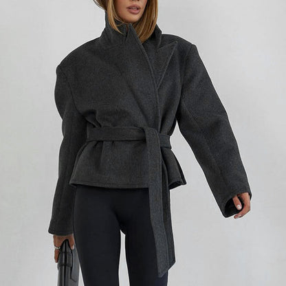 Blazer court AMBRE taille lacée à manches longues