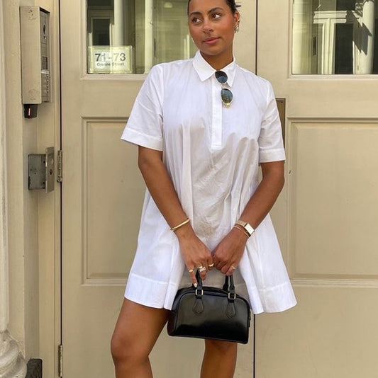 Robe chemise ANNA- Manches courtes