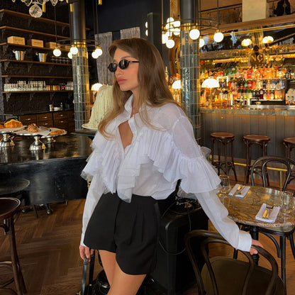 Chemise LANA volants à manches longues