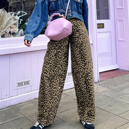 Pantalon AVA-imprimé léopard, coupe crayon
