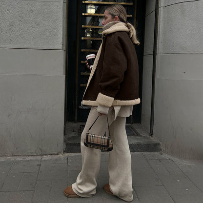 Manteau ALBANE- Ample en daim