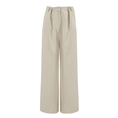 Pantalons GIULIA décontractés kaki taille haute