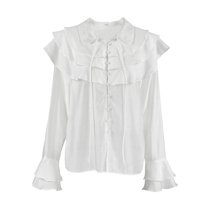 Chemise CHARLOTTE volants à manches cloche