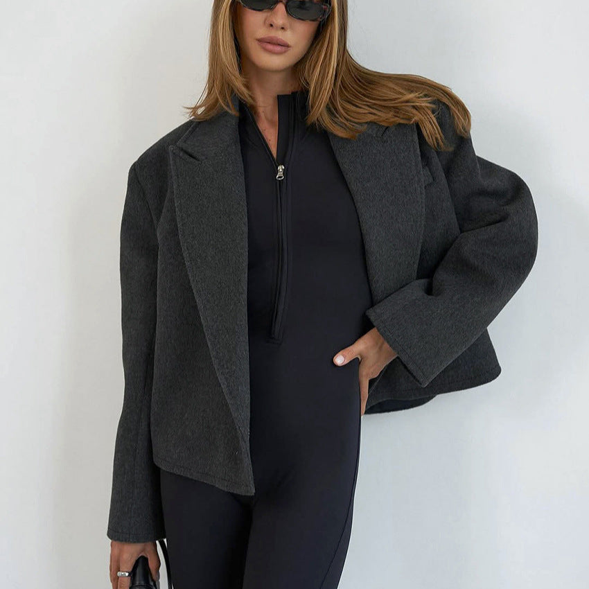 Blazer court AMBRE taille lacée à manches longues