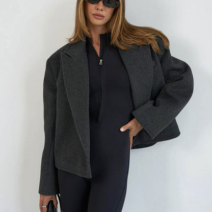 Blazer court AMBRE taille lacée à manches longues