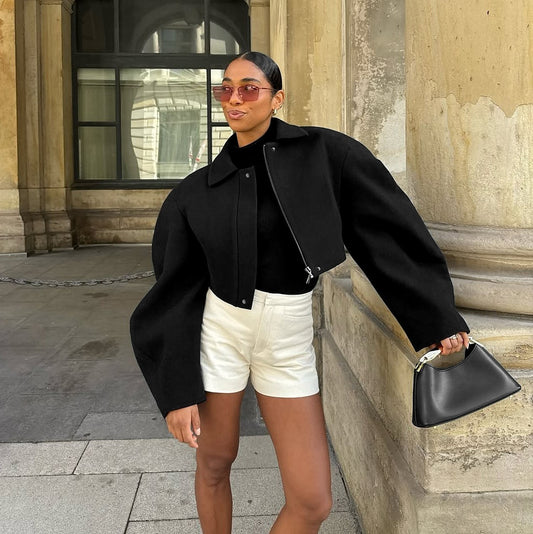 Manteau court JUNE à manches longues