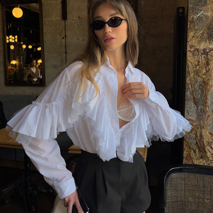 Chemise LANA volants à manches longues